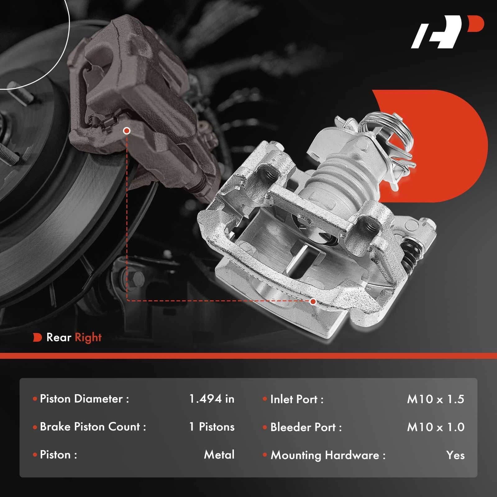 Front & Rear Disc Brake Calipers with Brackets for 2008-2012 Malibu & G6