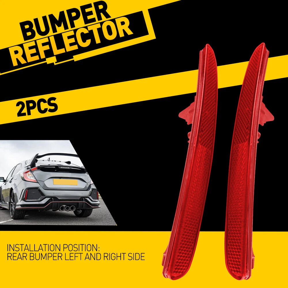 Set of 2 Rear Bumper Reflectors for Honda Civic Hatchback (2017–2021)