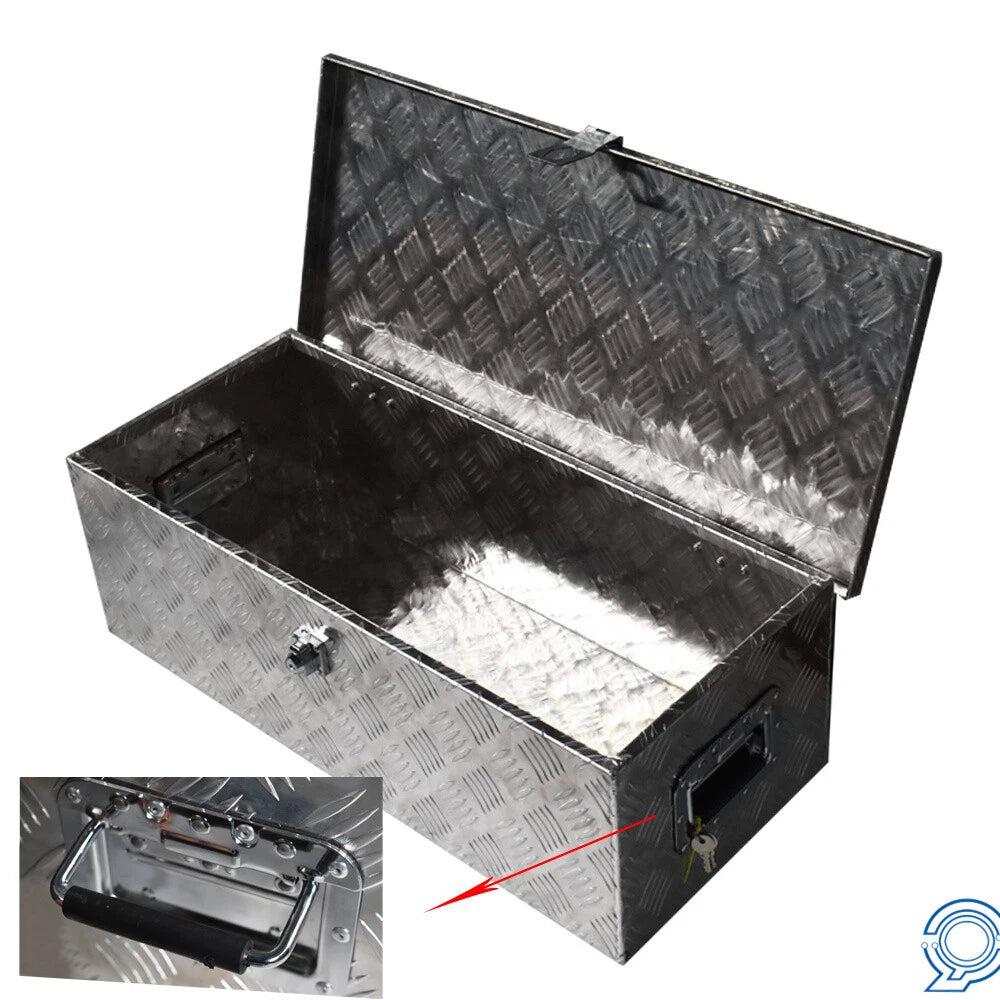 30" x 13" x 10" Silver Aluminum Tool Box for Flatbed Pickup