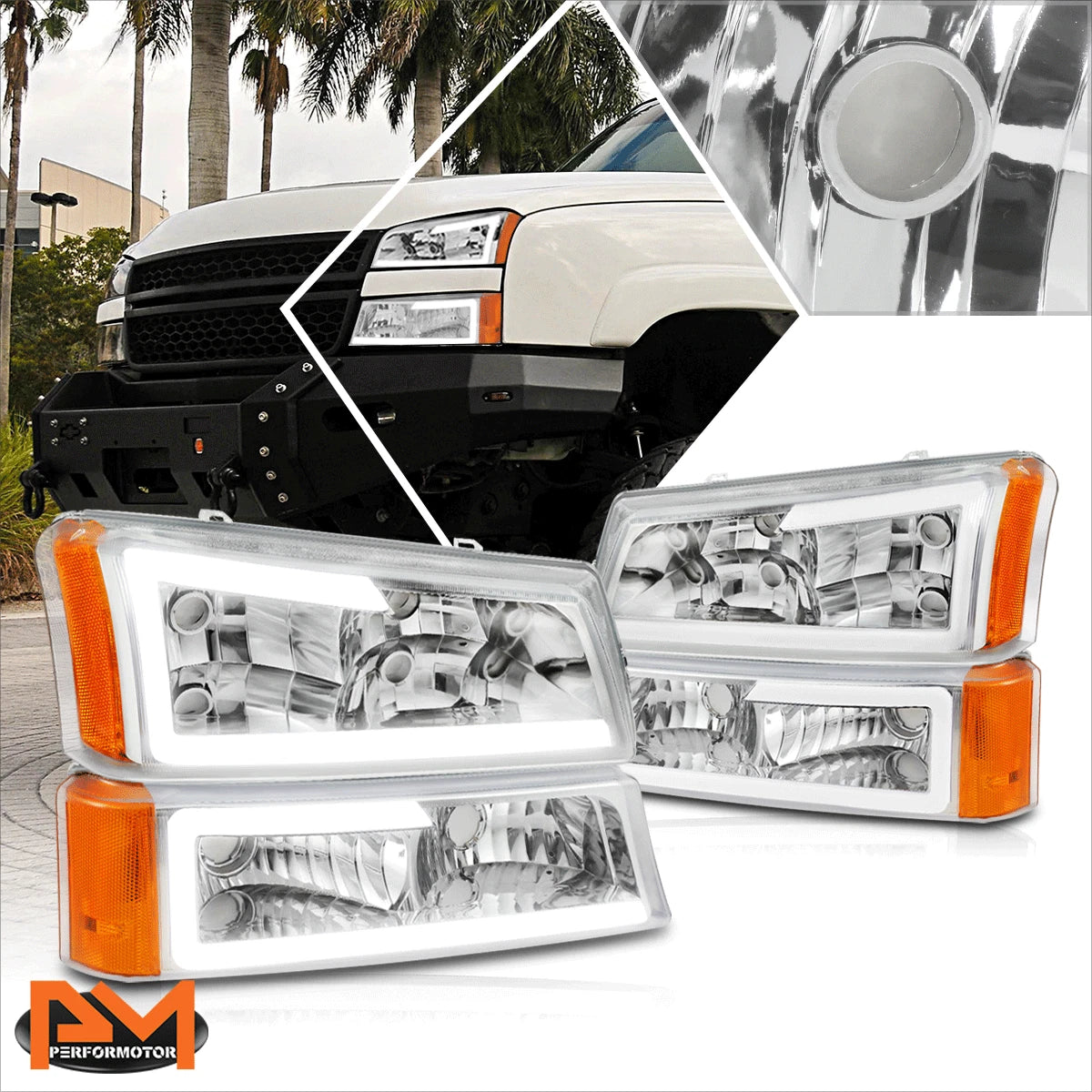 LED DRL Bumper Headlight/Lamp for Chevy Silverado/Avalanche (2003–2007)