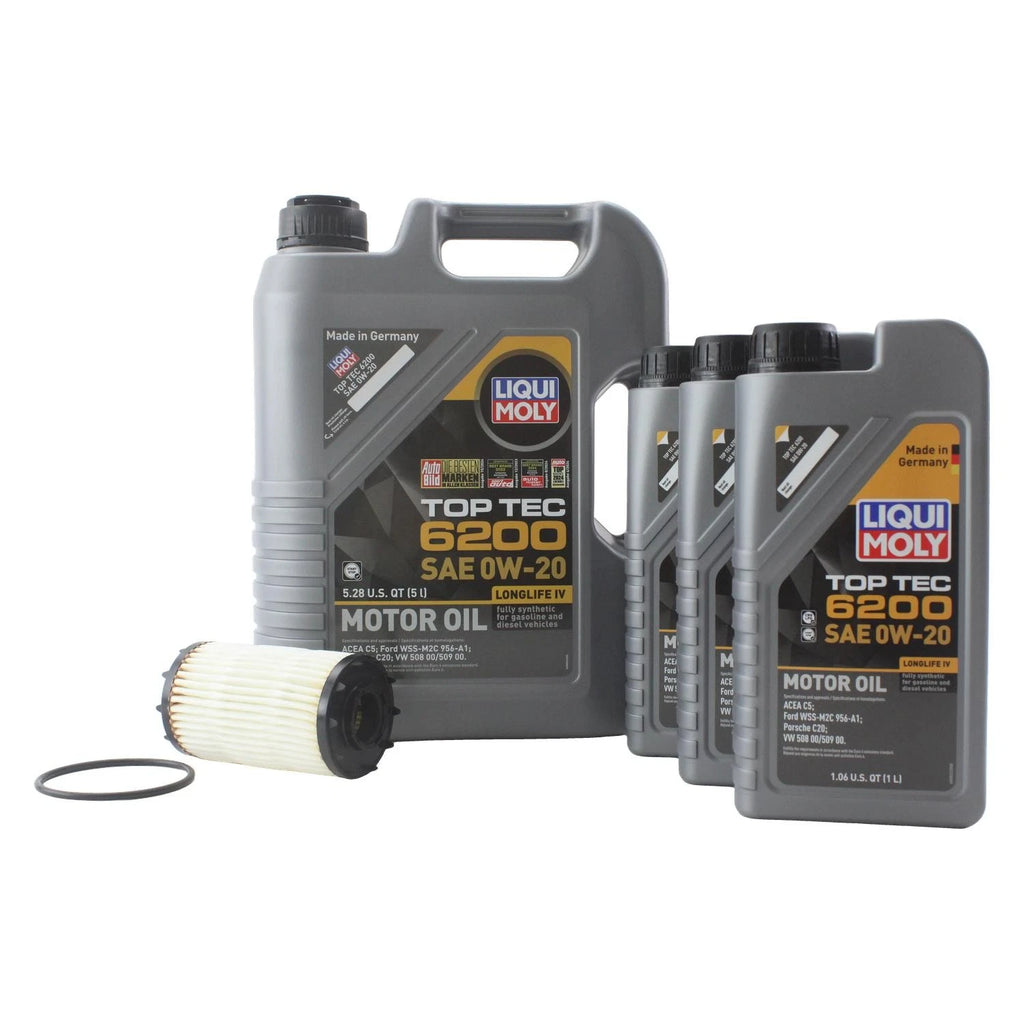 Set of 2 Liqui Moly Top Tec 6200 0W-20 Engine Oil Change Kit for A6 A8 (1998–2023)