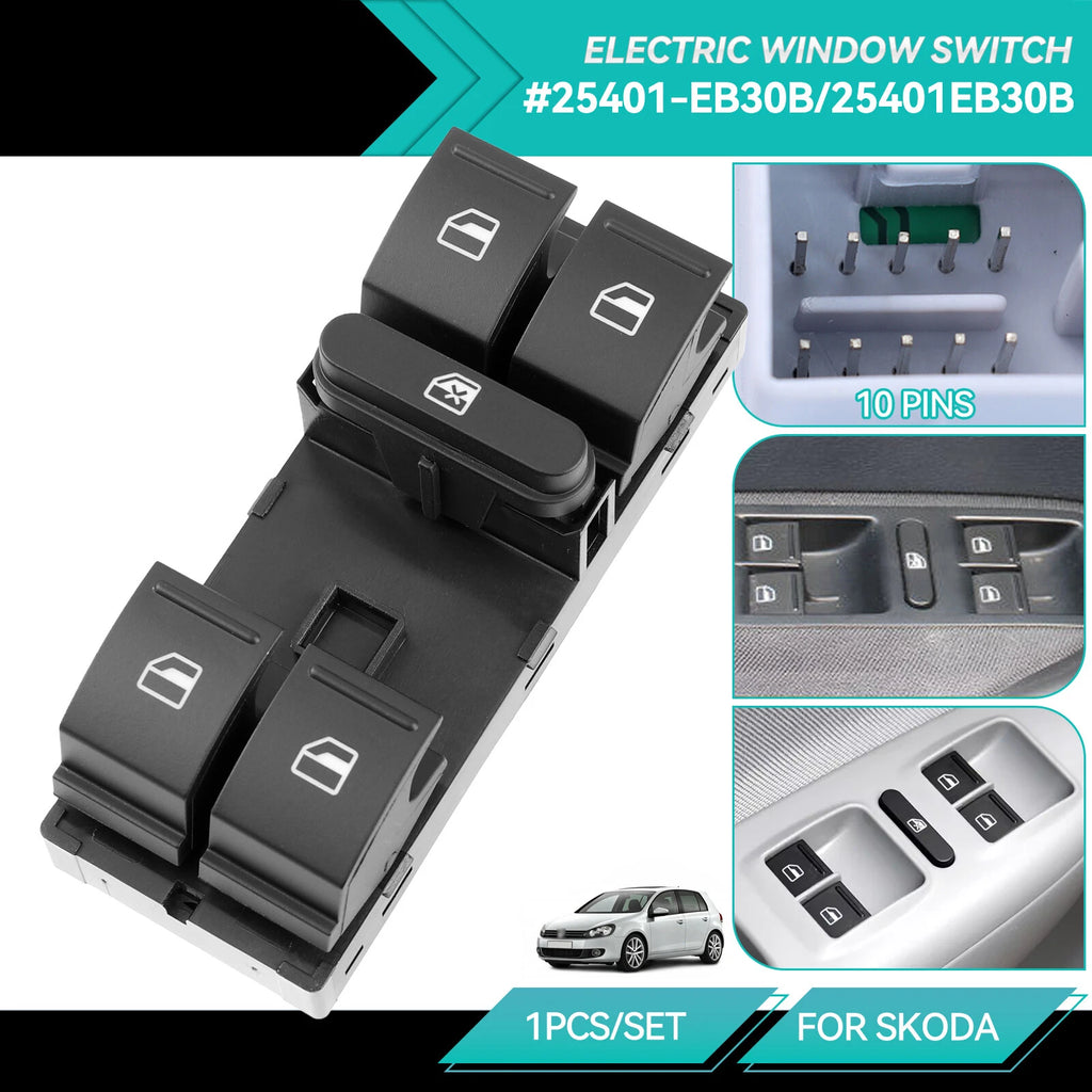 Electric Master Power Window Switch 1Z0959858B for Skoda Octavia (2004–2013)