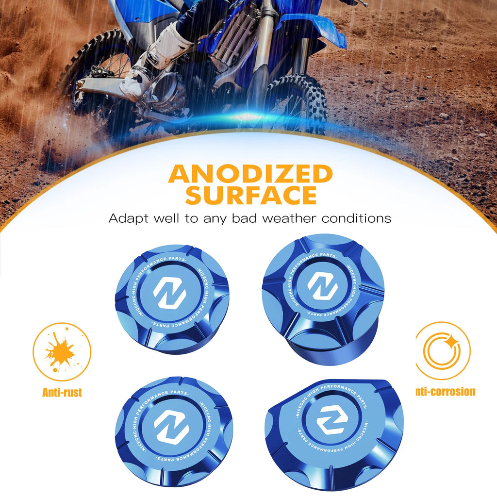 Set of 4 Frame Hole Plugs for Yamaha YZ250 (2016–2023) - Blue