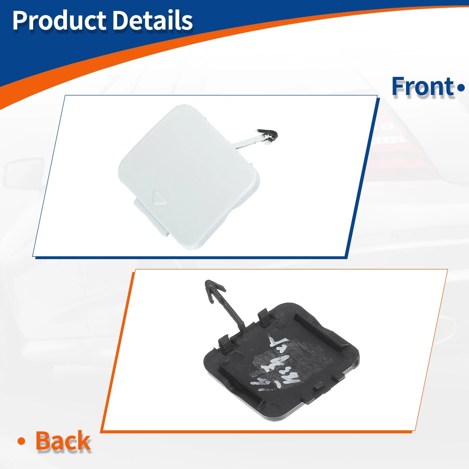 Tow Hook Cover for BMW 525i 528i 530i (2001–2007) No. 51118212527 White