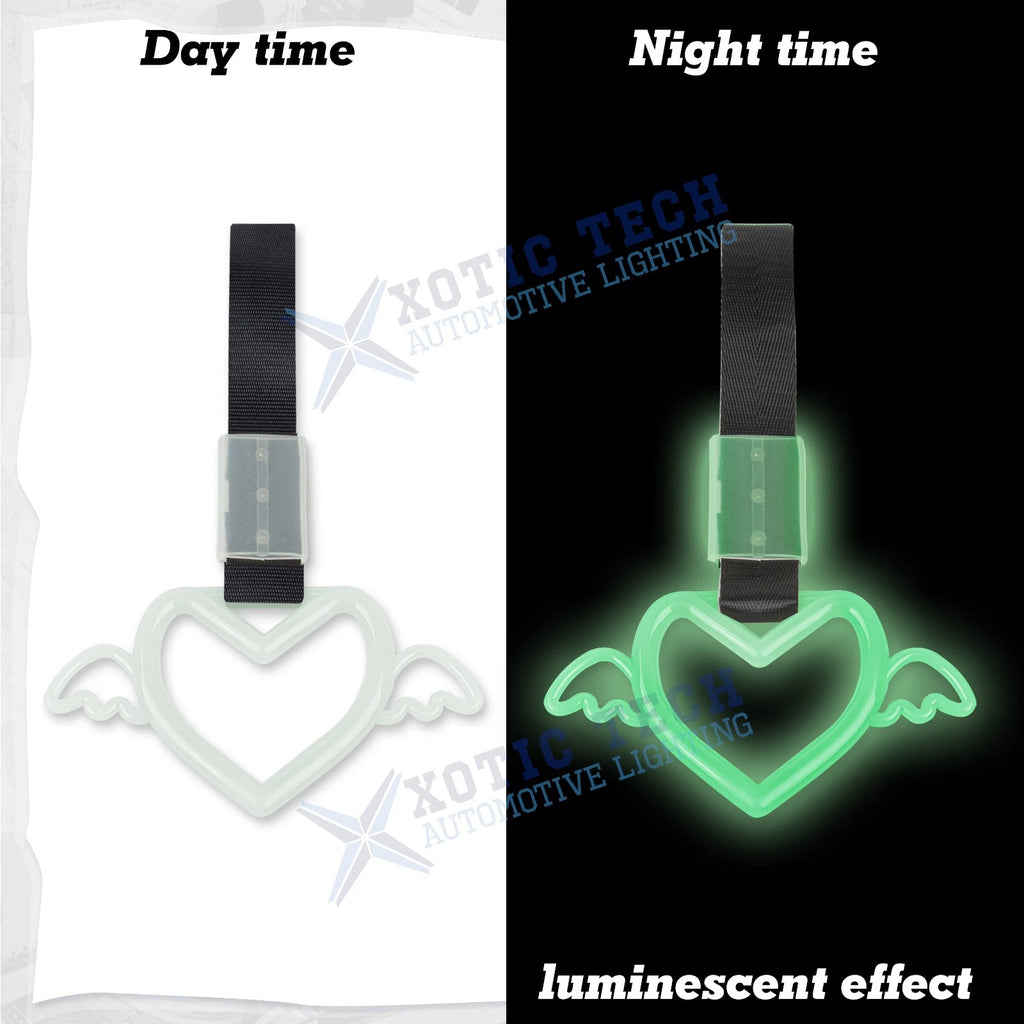 Luminous Tsurikawa Wing Heart Shaped Warning Subway Handle Ring for Car (-)