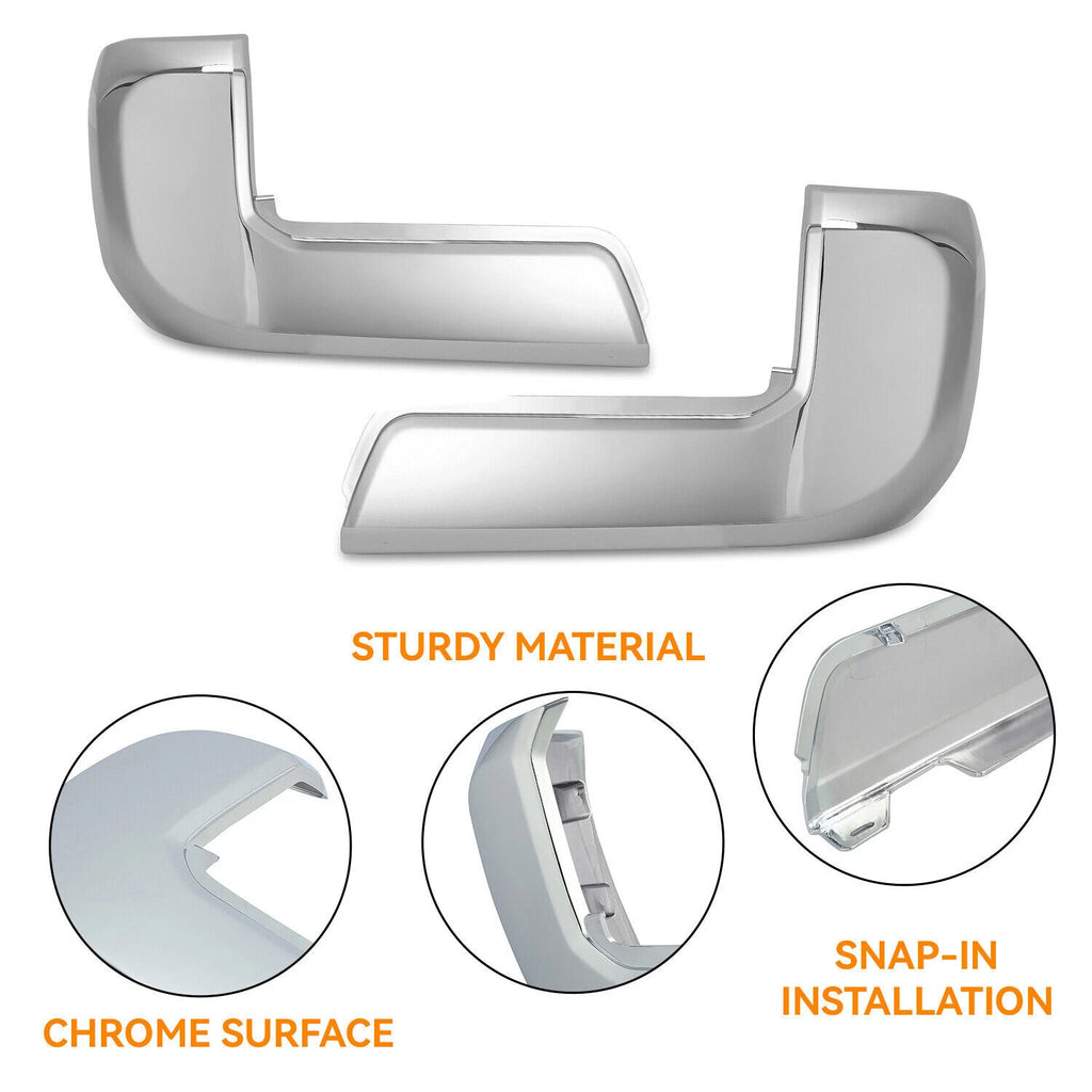 Set of 2 Bumper End Caps for Toyota Tacoma (2016–2023) Chrome