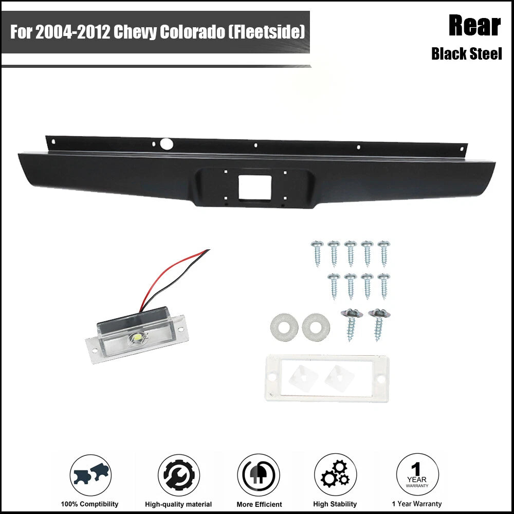 Rear Steel Bumper for Chevy Colorado GMC Canyon (2004–2012) Roll Pan