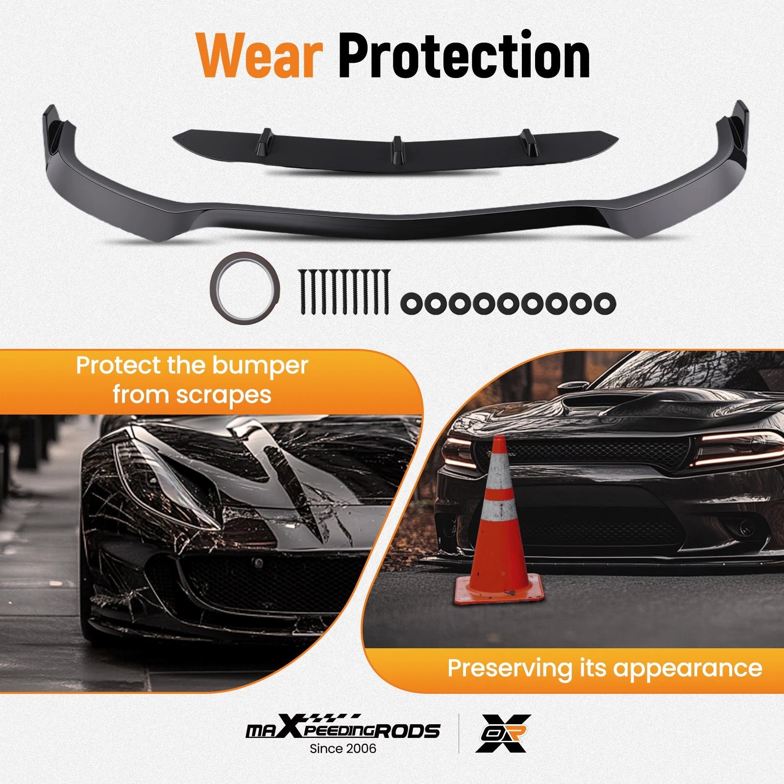 Front Aero Lip Kit for Mercedes C63 AMG S (2015-2021) Black