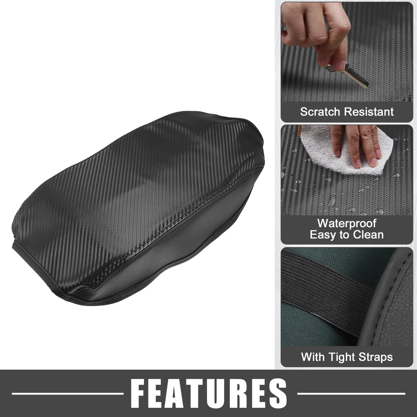 Center Console Armrest Cover for Toyota Camry (2007–2011) Faux Leather Black