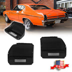 Pair Smoked Black Tail Light Lenses for Chevy Chevelle Malibu (1969)