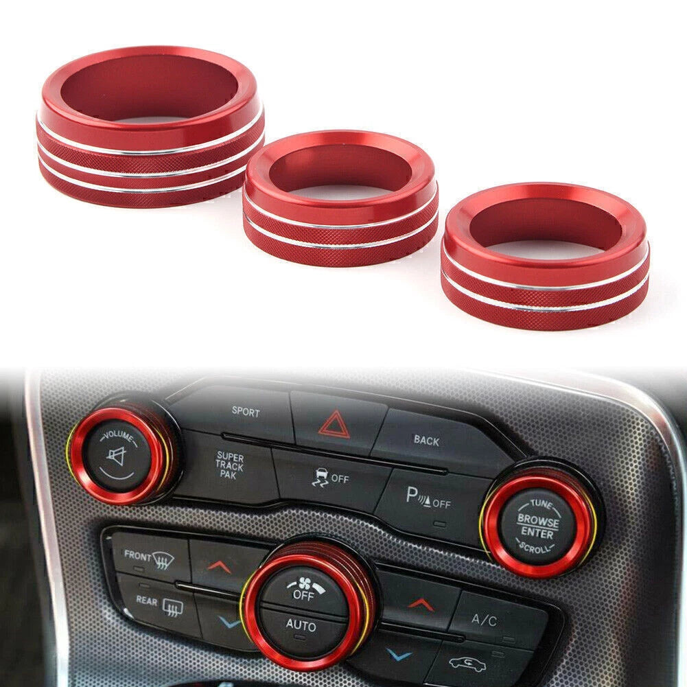 Air Conditioner Switch CD Button Knob for Dodge Challenger (2015–2020) Red