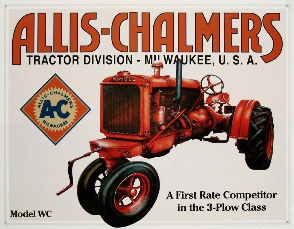 Tin Sign for Allis-Chalmers Tractor (16"W x 12-1/2"H) #1133