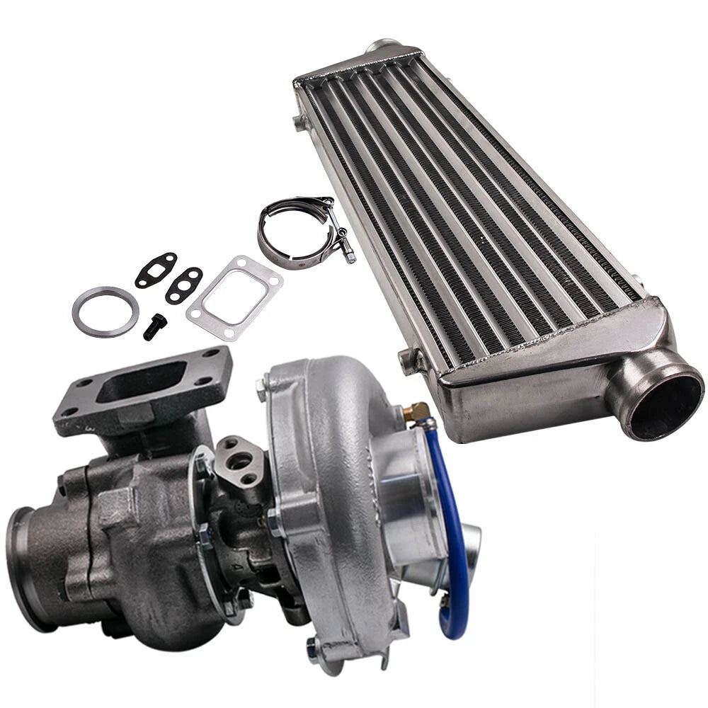 T04E V-Band Turbocharger + 27x7x2.5 2.5" Universal Intercooler for Universal