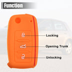 Orange Silicone Key Fob Shell for Volkswagen GTI (2015–2021)