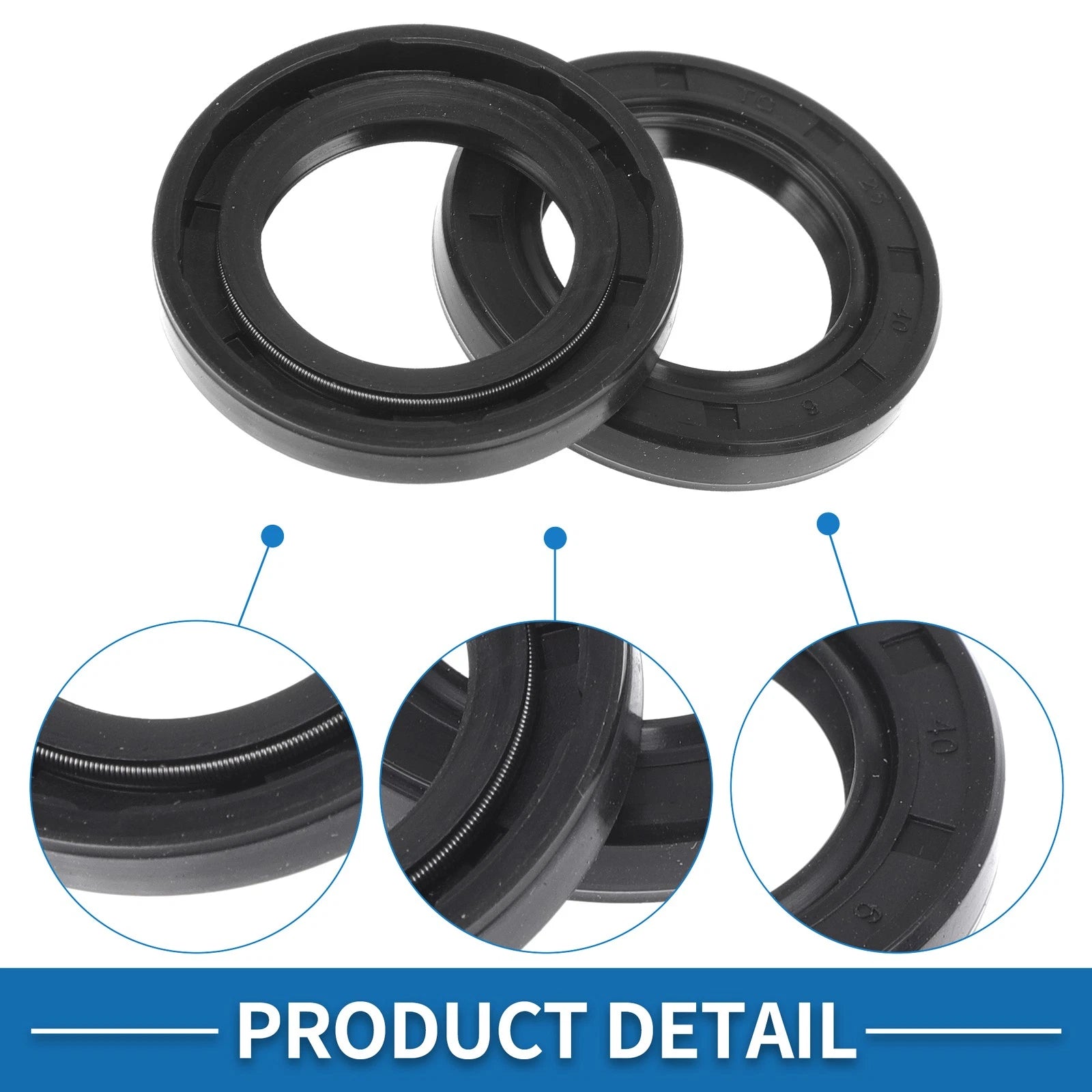 Set of 5 Oil Seal Rotary Shaft Seal 25x40x6mm Nitrile Rubber for Various Models