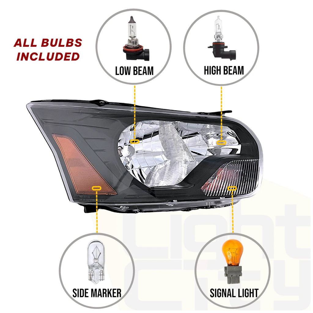 Halogen Black Headlight Right RH for Ford Transit 150/250/350 (2015–2022)