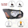 Halogen Black Headlight Right RH for Ford Transit 150/250/350 (2015–2022)