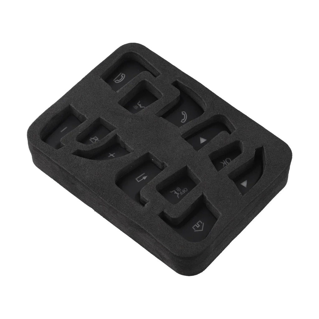 Black ABS Button Cover Sticker / 12pcs / Button Cover Sticker for Mercedes C-Class W205 (2014–2021)