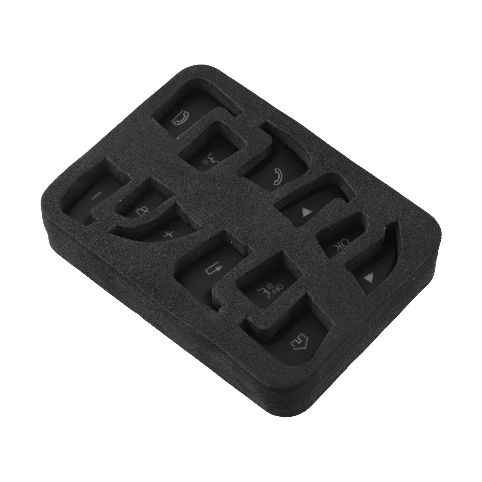 Black ABS Button Cover Sticker / 12pcs / Button Cover Sticker for Mercedes C-Class W205 (2014–2021)