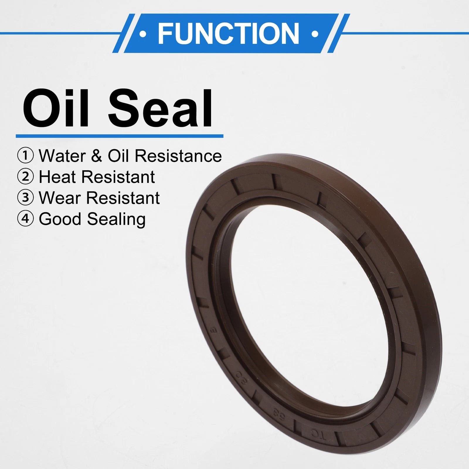 2X Oil Seal Rotary Shaft Seal FKM Rubber 58x80x8mm  
