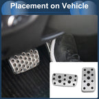 Set of 1 Automatic Footrest Pedals Cover for Subaru Legacy (2015–2019) Silver Tone