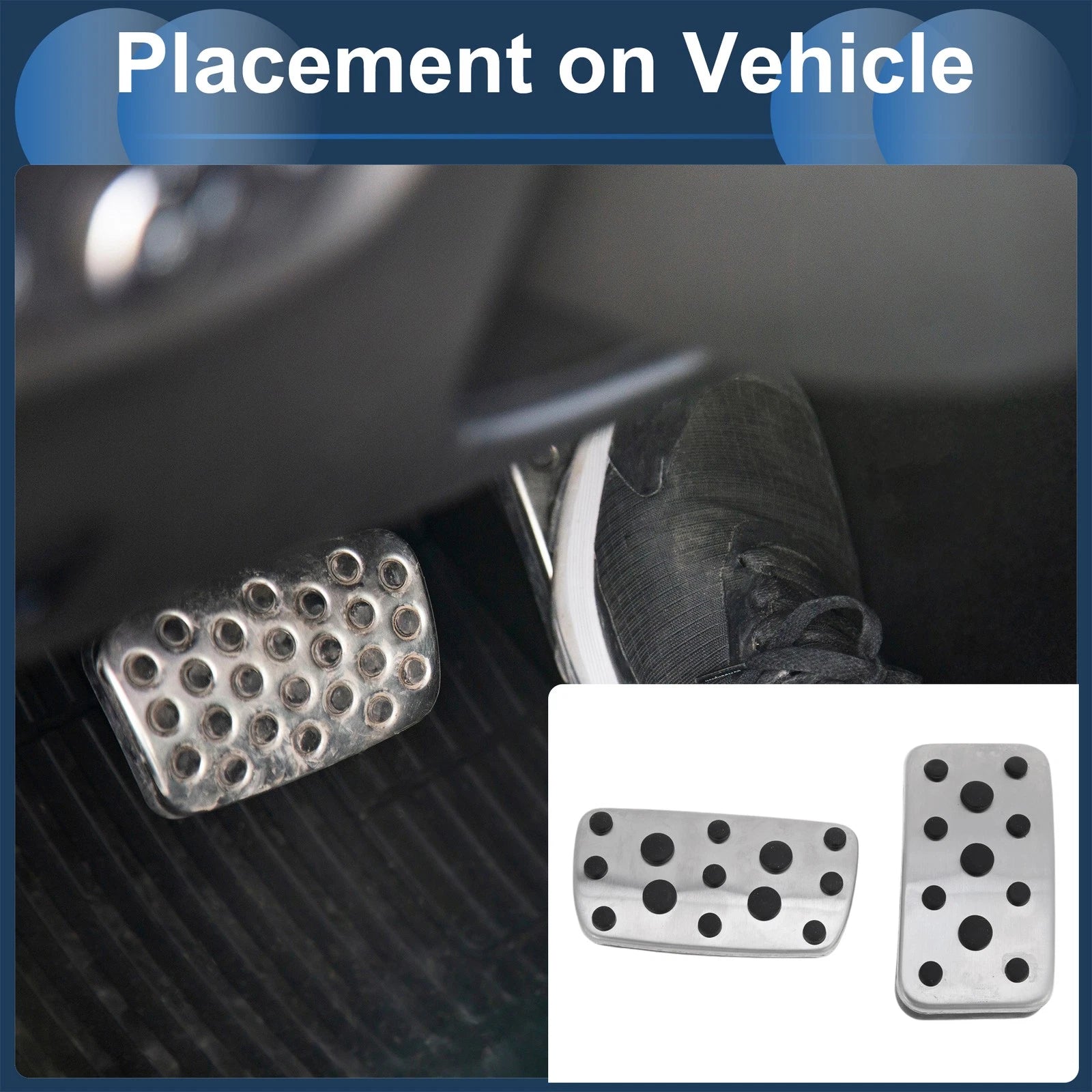 Set of 1 Automatic Footrest Pedals Cover for Subaru Legacy (2015–2019) Silver Tone
