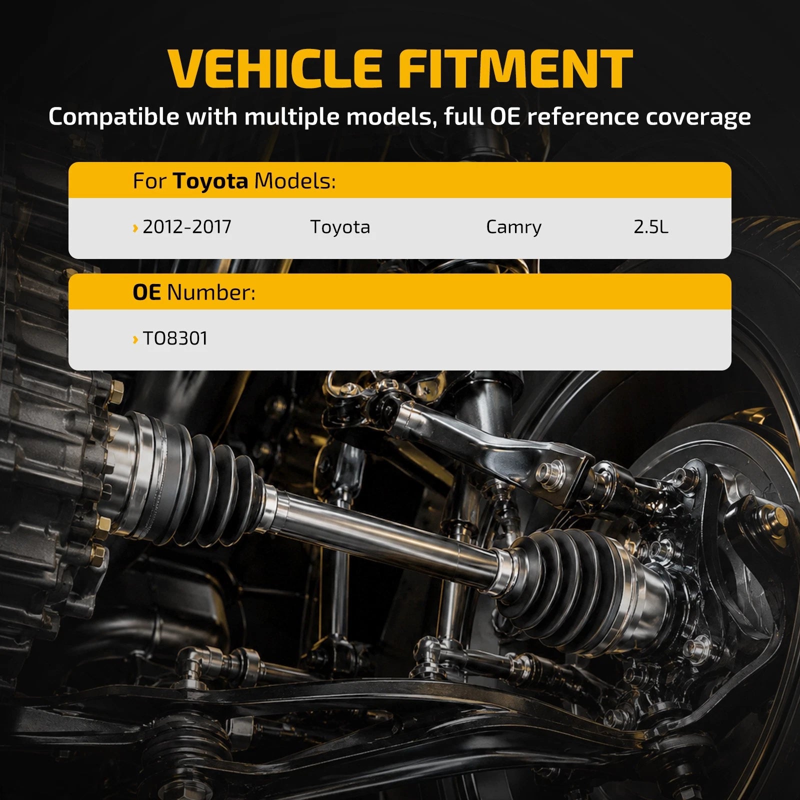 Front Driver Side CV Axle Assembly for Toyota Camry LE SE XLE (2012–2017)