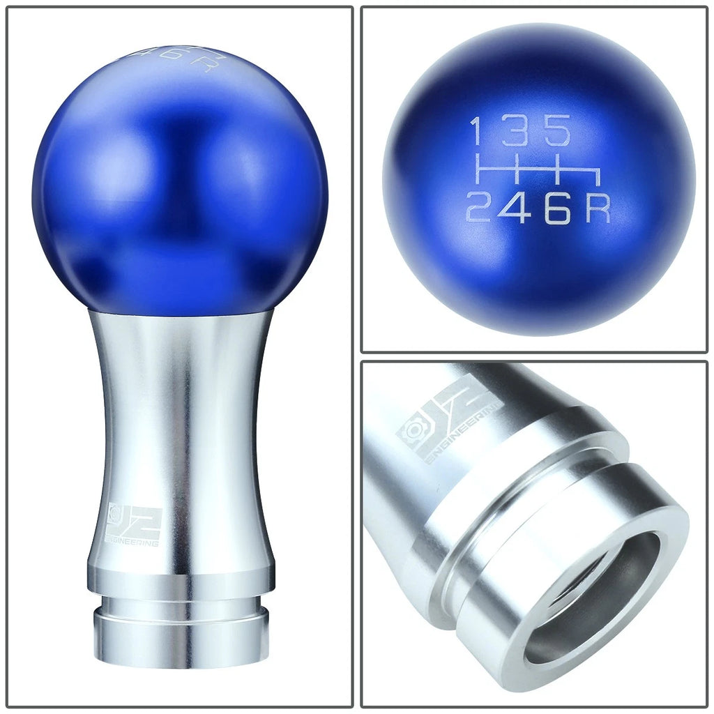 2-Piece Aluminum Shift Knob Set for Universal 6-Speed MT (48mm)