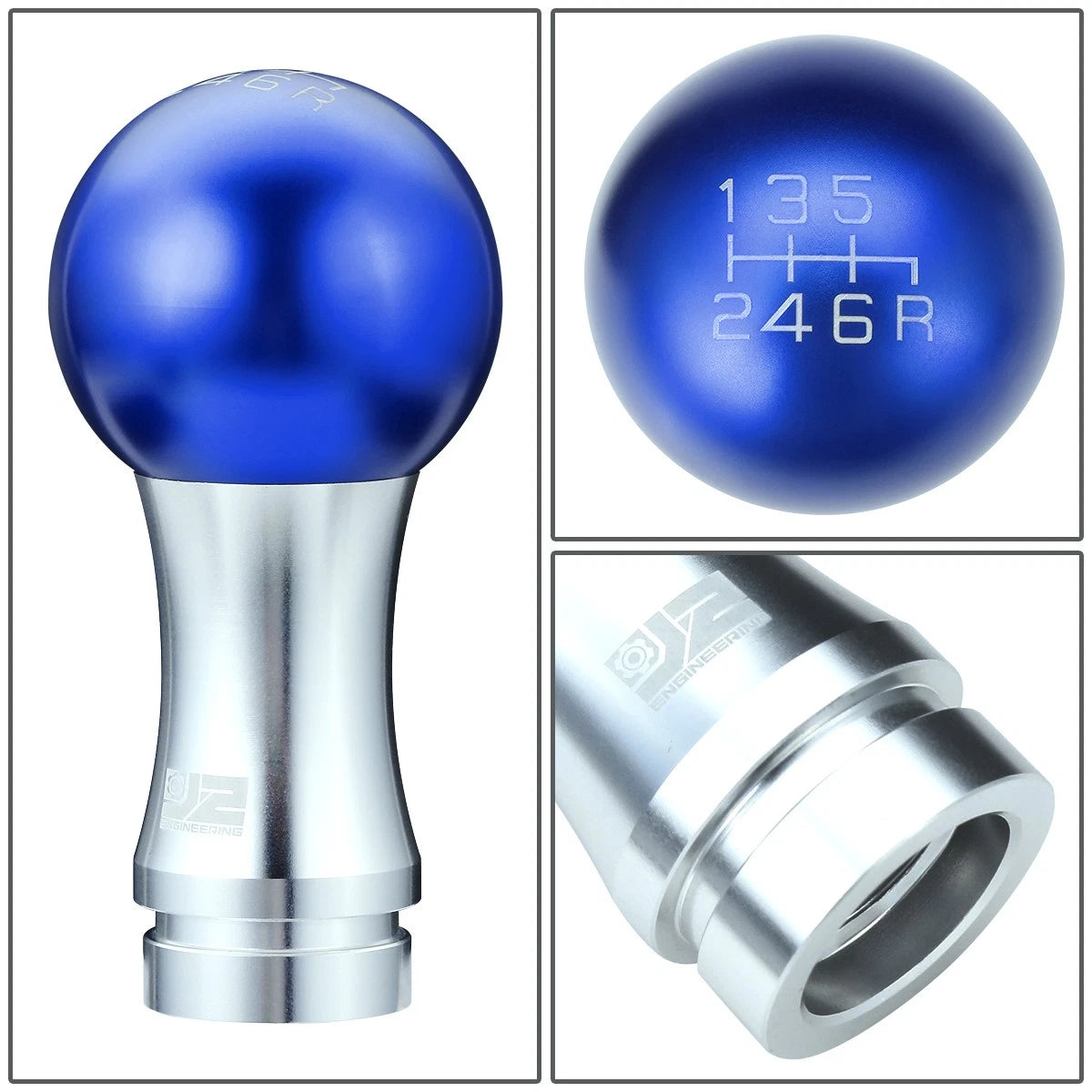2-Piece Aluminum Shift Knob Set for Universal 6-Speed MT (48mm)