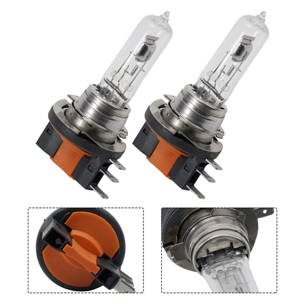 2x H15 12V 15/55W Halogen Headlight Bulbs for Car (High Beam)