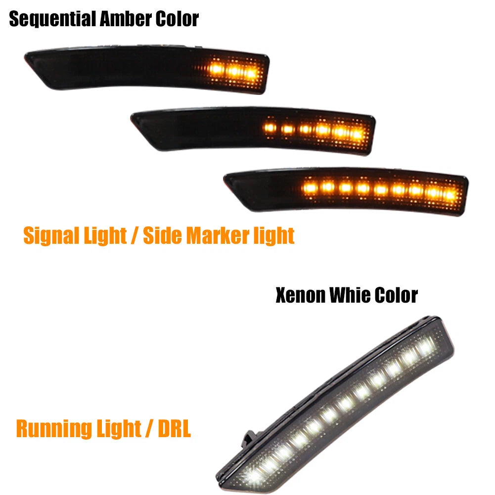 Smoked Lens Sequential LED Front Side Marker Lamp for Lincoln Nautilus (2016–2022)