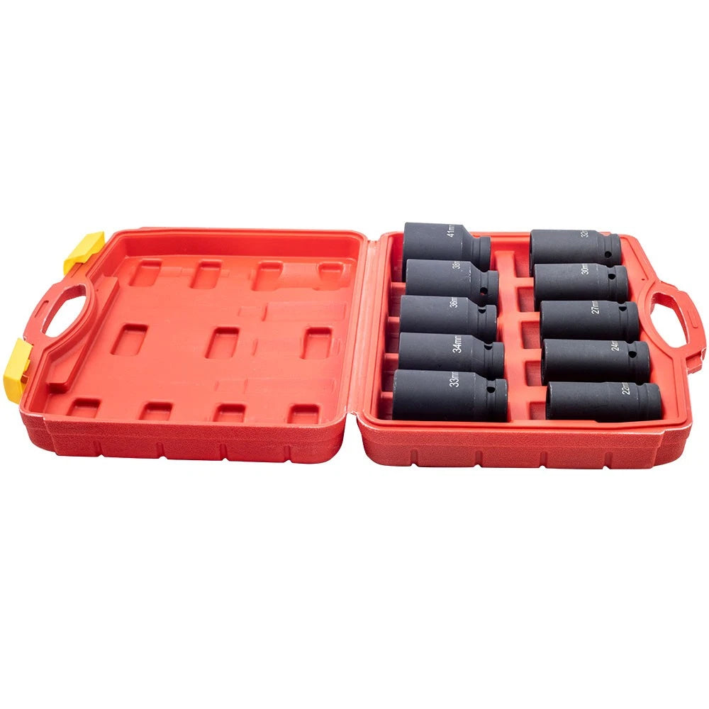 10pcs 6-Point Drive Deep Impact Socket Set Metric 22mm-24mm