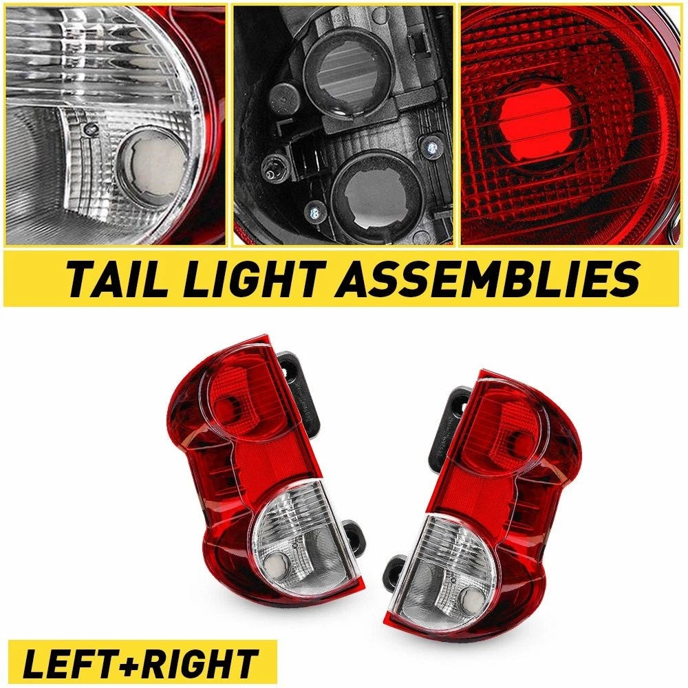 Pair Tail Lights for Nissan NV200 (2013–2017) Red Clear Lens