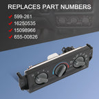 Heater A/C Climate Control Switch for GMC Jimmy Chevy Blazer (1999-2001)