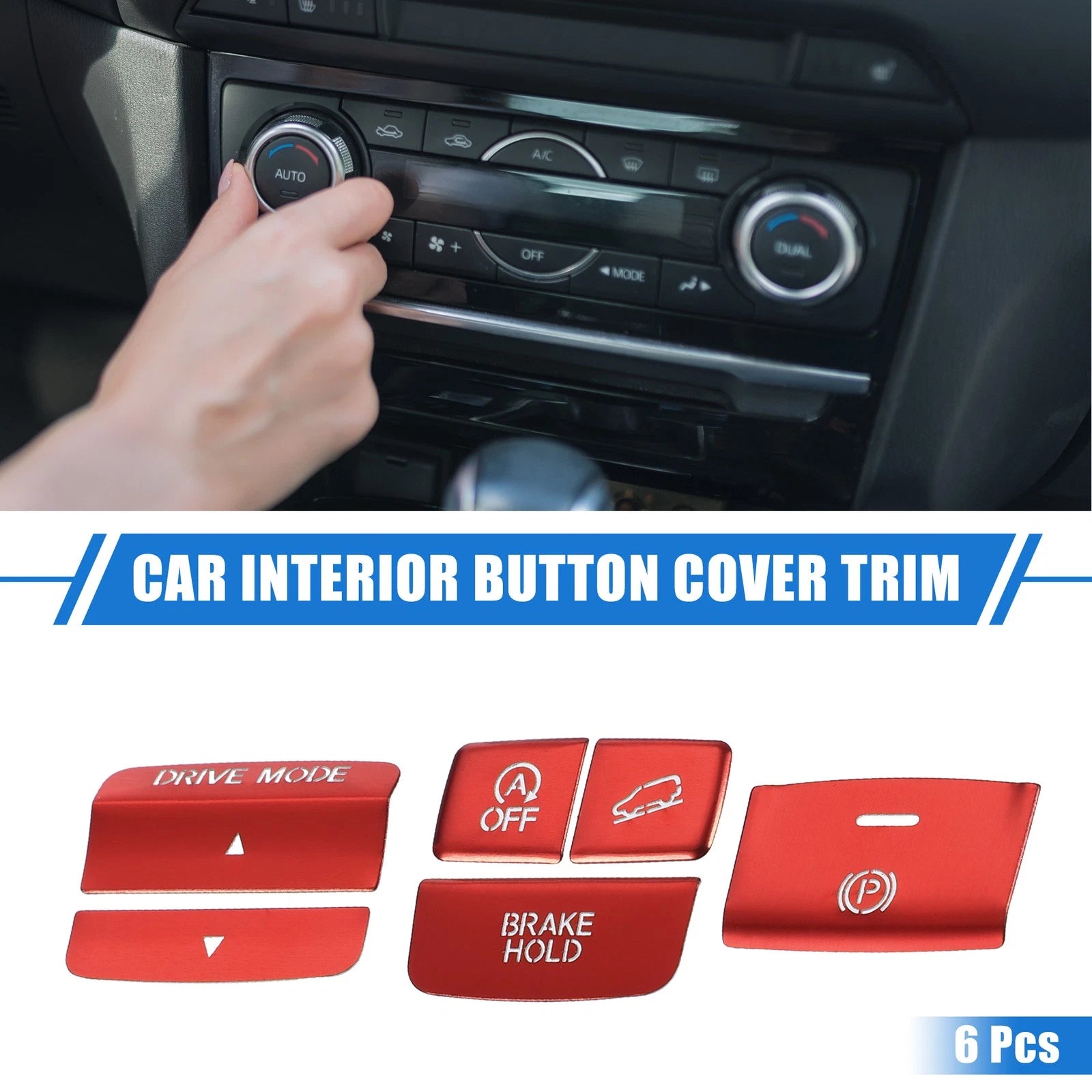 6Pcs Center Console Handbrake Drive Button Cover Trim for Honda CR-V (2023)