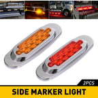 Amber Red LED Side Marker Lights for RV Truck Trailer (Waterproof)