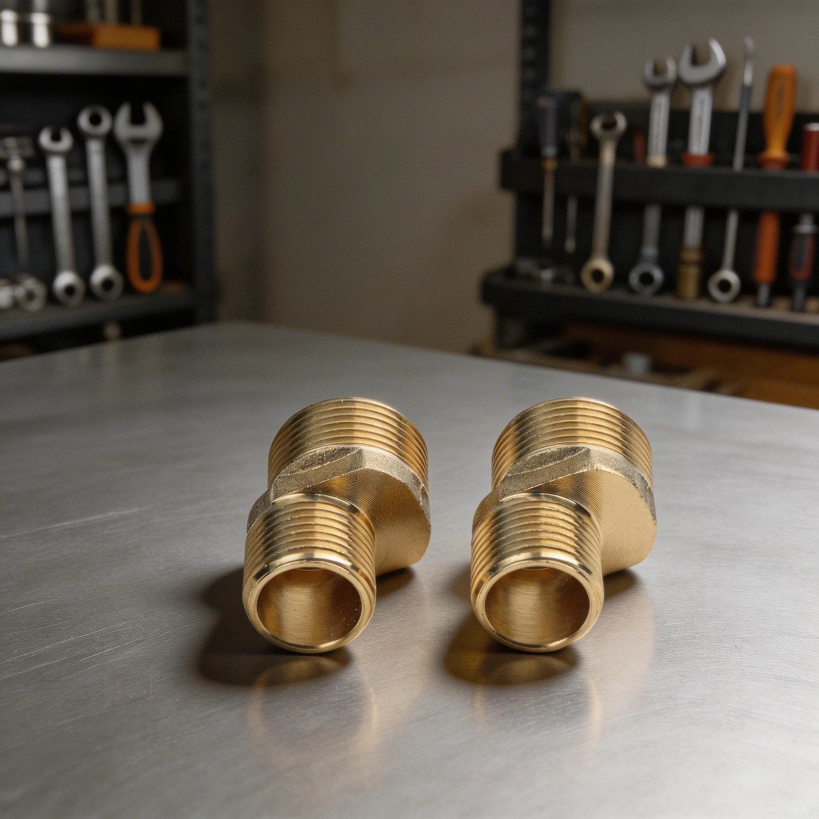 2X Brass Shower Faucet Curved Foot Connector G12 to G34 Adjustable 35mm