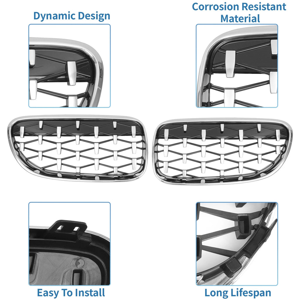 Set of 2 Front Hood Bumper Grille for BMW 335is 328i xDrive (2011–2013)