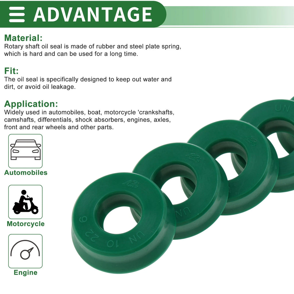 Set of 5 Oil Seal Ring 10x22x6mm for Various Applications