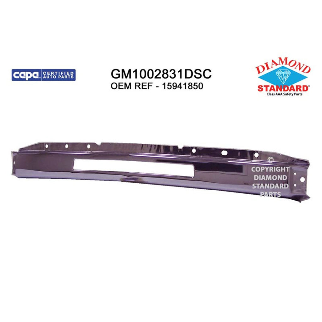 Replacement Chrome Steel Front Bumper Face Bar w/Center Air Intake Holes