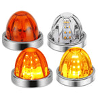 Set of 4 Chrome Amber & Clear LED Side Marker Lights for Watermelon Starburst