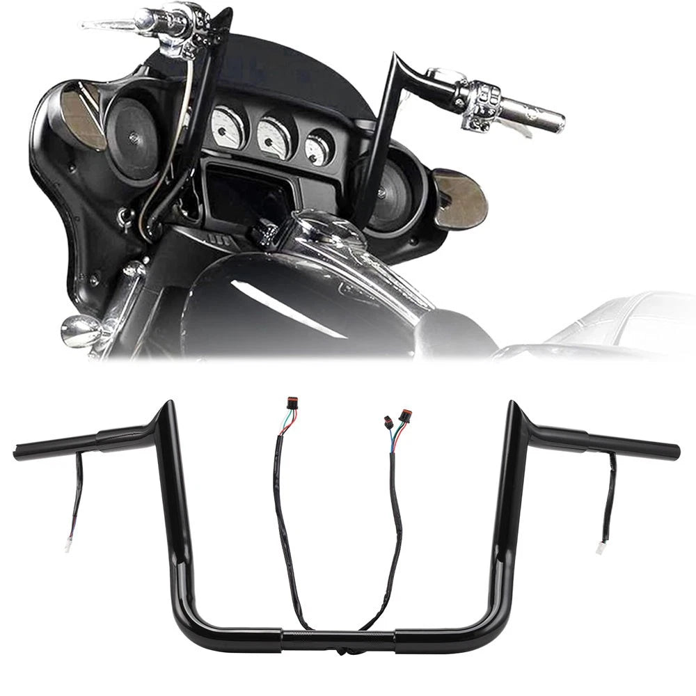 12" Pre-Wired Meathook Ape Hanger Handlebar for Harley Electra Glide (2014–up)