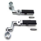 1-1/4" Chrome Gear Defiance Skull Highway Engine Guard Foot Pegs for Harley