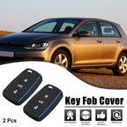 2X Black Silicone Key Fob Shell for Volkswagen GTI (2015–2021)