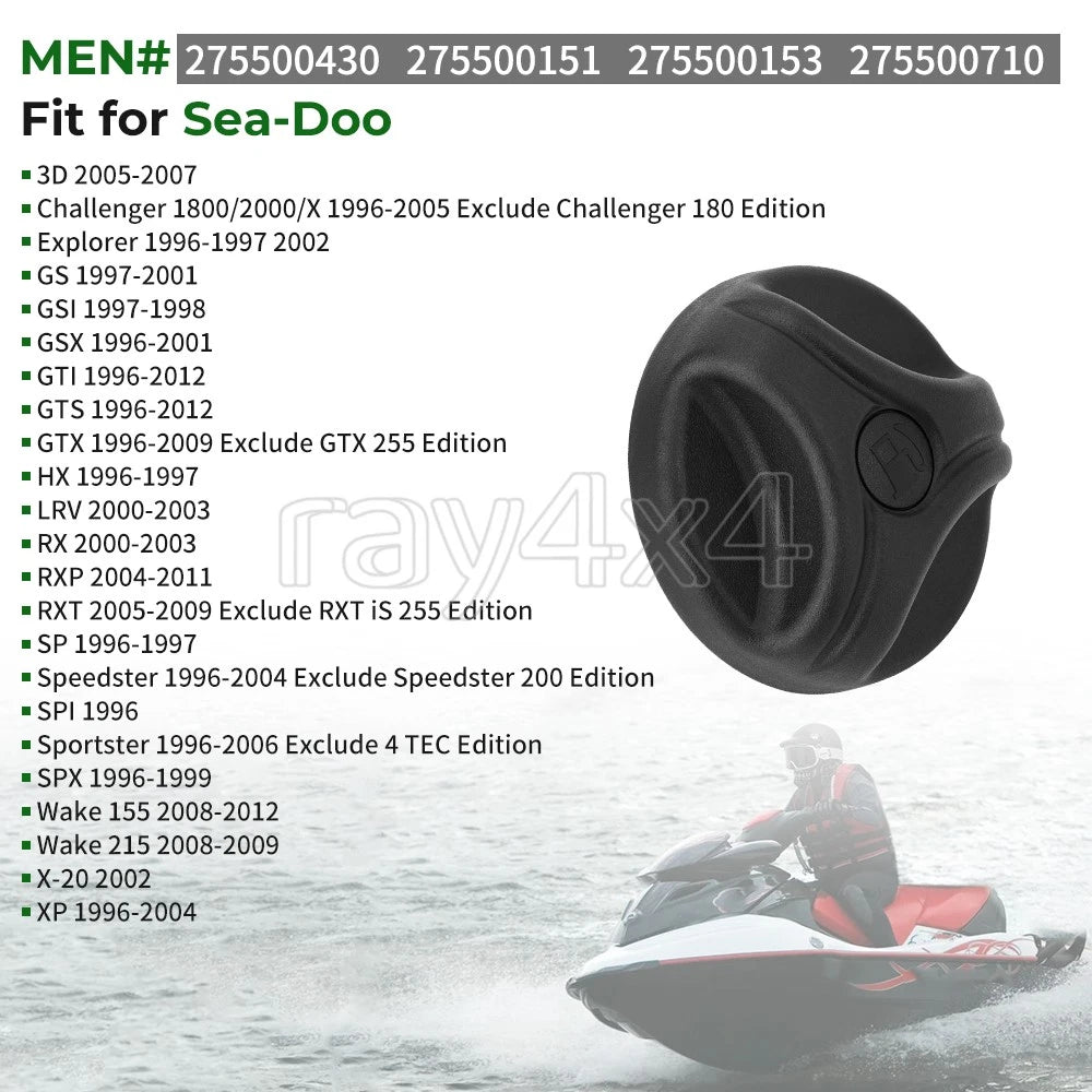 Fuel Gas Tank Cap for Sea Doo GTX, XP, SPI, SPX, RXP, GTI, RXT, GTS, HX, RX (All Years) - 275500430