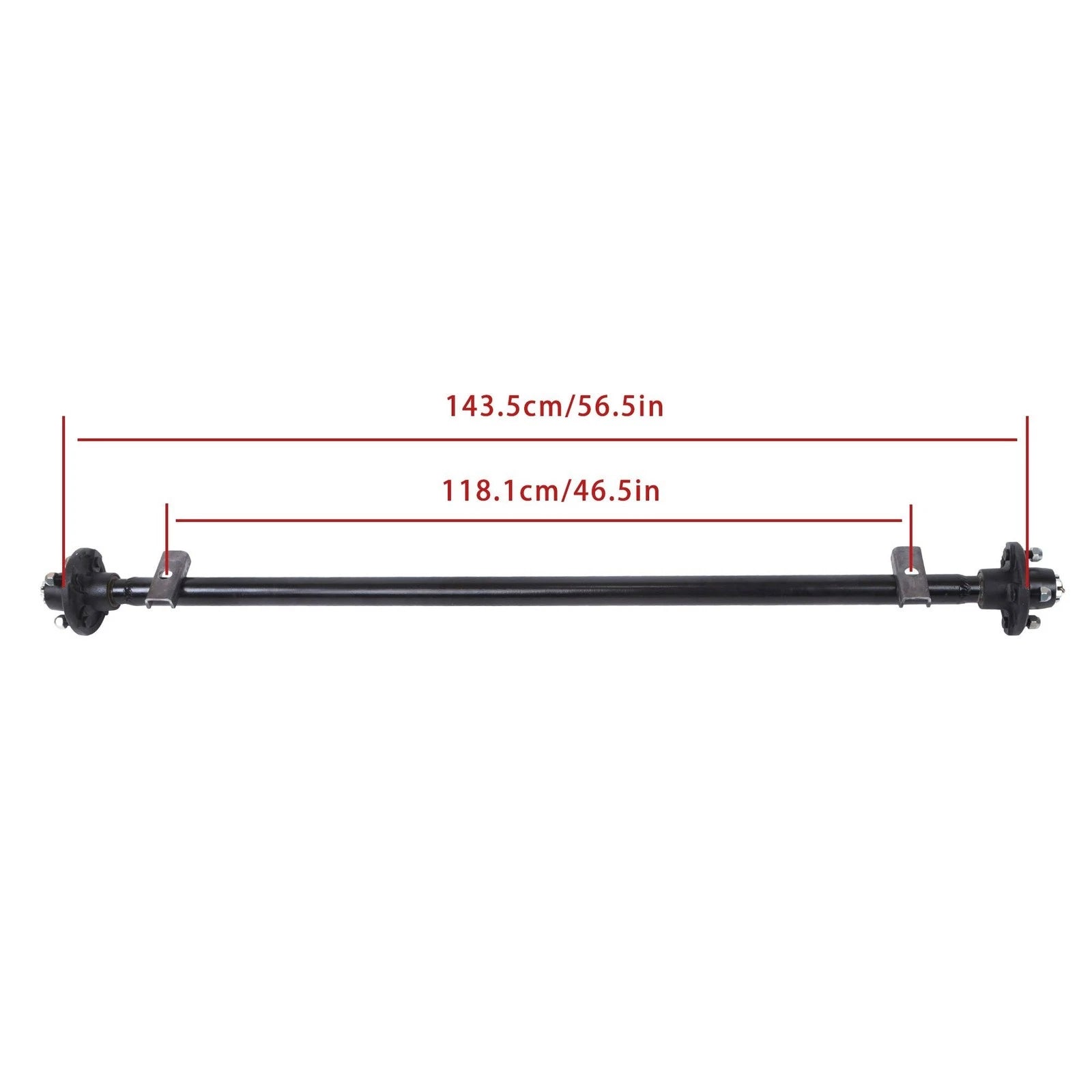 Set of 4 Trailer Axles for Boat Trailer Cargo (2000 lbs, 56.5" Hub Face)