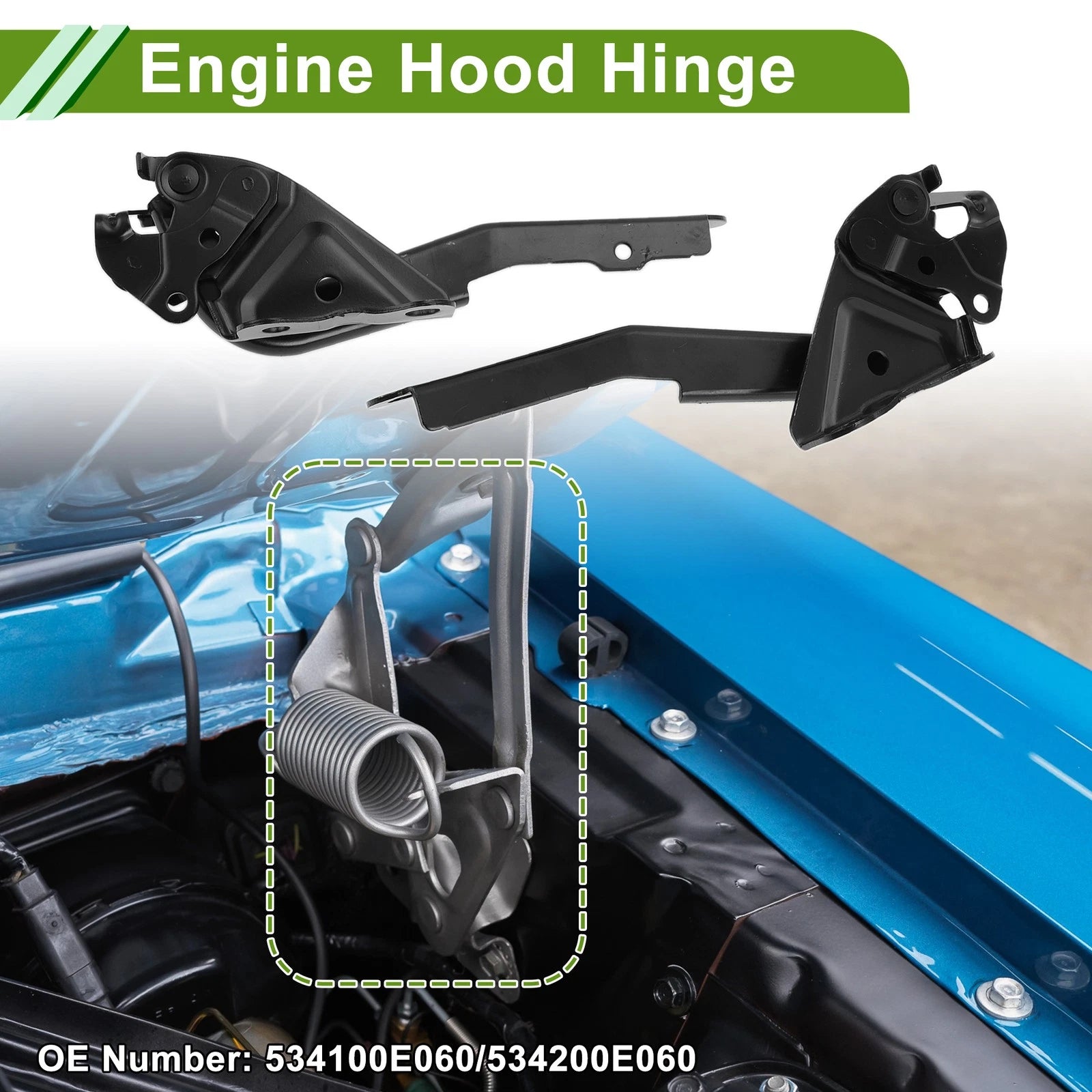 Hood Hinges Set of 2 for Toyota Highlander (2008–2013) No. 534100E060