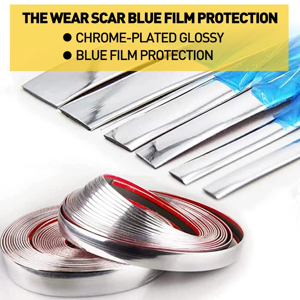 Chrome Trim Molding Strip for Car Door Window Bumper (Fits Various Models)