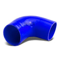 3.0"-4.0" 90 Degree Transition Reducer 4-Ply Blue Silicone Intercooler Hose