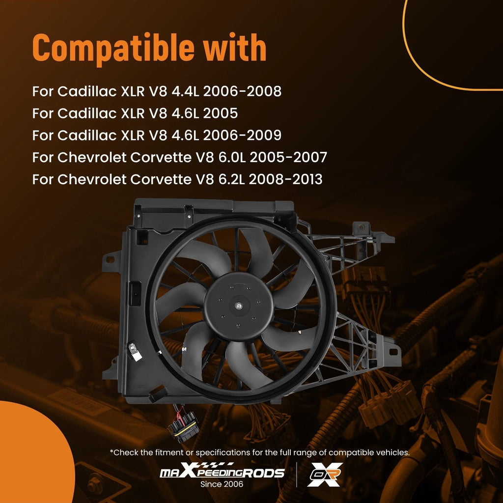 Radiator Cooling Fan Assembly for Chevrolet Corvette (2005–2013) and Cadillac XLR (2004–2009)